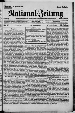 Nationalzeitung on Feb 9, 1908