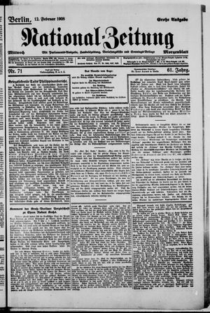 Nationalzeitung vom 12.02.1908
