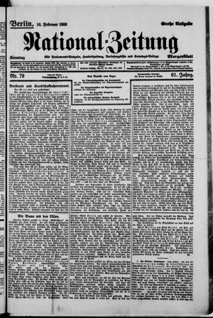 Nationalzeitung vom 16.02.1908