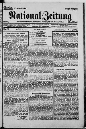 Nationalzeitung on Feb 17, 1908