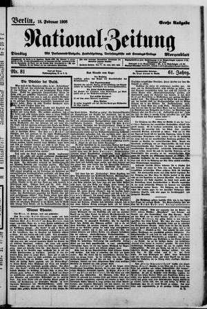 Nationalzeitung vom 18.02.1908