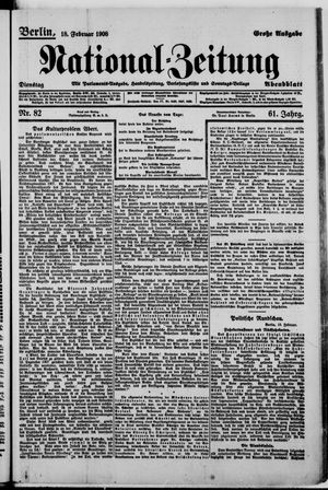 Nationalzeitung vom 18.02.1908