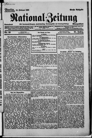 Nationalzeitung on Feb 22, 1908