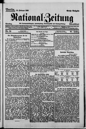 Nationalzeitung on Feb 25, 1908