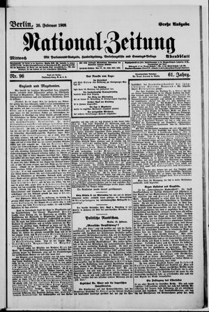 Nationalzeitung on Feb 26, 1908