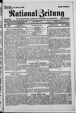 Nationalzeitung vom 29.02.1908