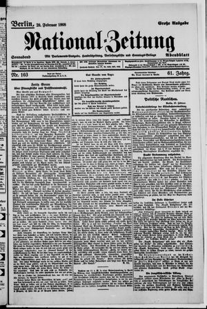 Nationalzeitung vom 29.02.1908