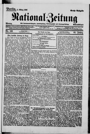 Nationalzeitung vom 02.03.1908