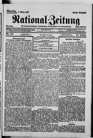 Nationalzeitung vom 03.03.1908