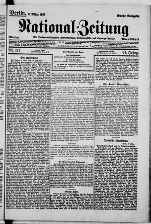 National-Zeitung vom 09.03.1908