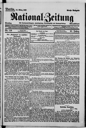 Nationalzeitung vom 10.03.1908