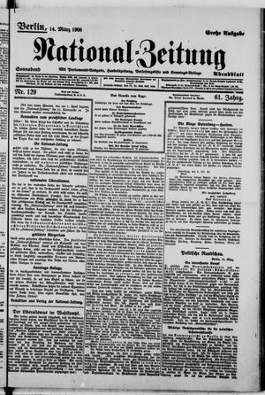 Nationalzeitung on Mar 14, 1908