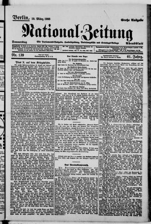 Nationalzeitung vom 19.03.1908