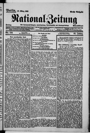 Nationalzeitung vom 27.03.1908