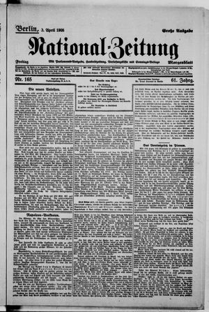 Nationalzeitung on Apr 3, 1908
