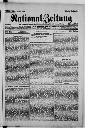 Nationalzeitung vom 05.04.1908