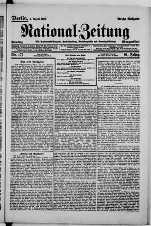 Nationalzeitung vom 07.04.1908