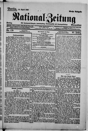 Nationalzeitung vom 10.04.1908