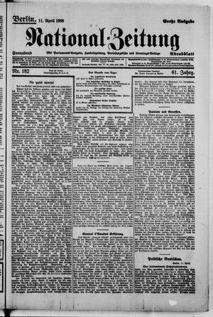Nationalzeitung vom 11.04.1908