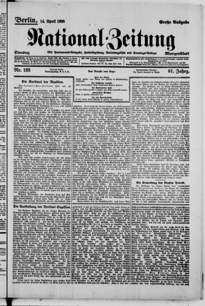 Nationalzeitung vom 14.04.1908