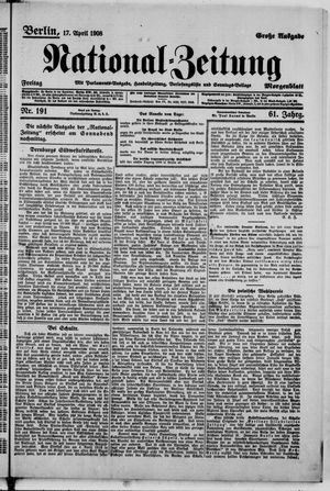Nationalzeitung vom 17.04.1908