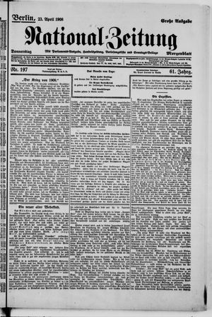 Nationalzeitung vom 23.04.1908
