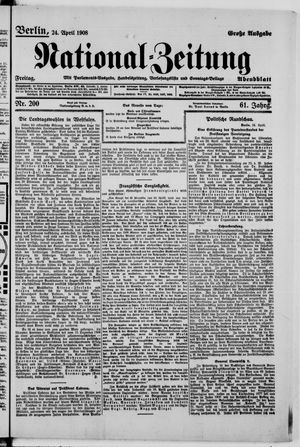 National-Zeitung vom 24.04.1908