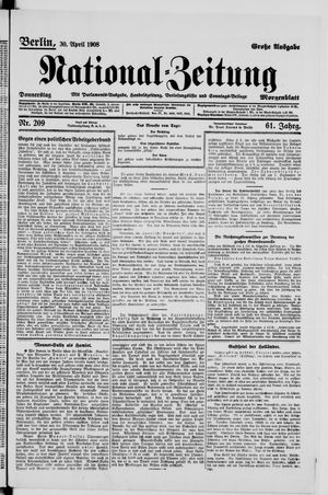 Nationalzeitung on Apr 30, 1908