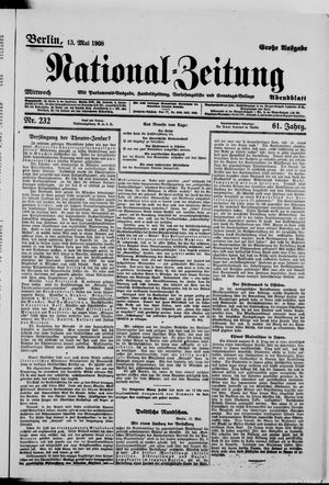 Nationalzeitung vom 13.05.1908