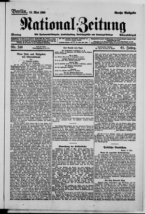 Nationalzeitung vom 18.05.1908