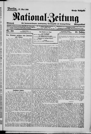 Nationalzeitung vom 27.05.1908