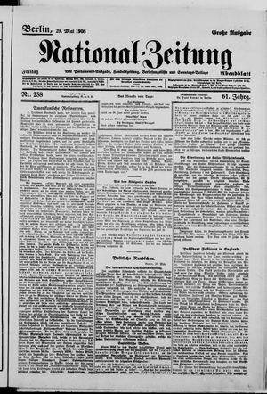 Nationalzeitung vom 29.05.1908