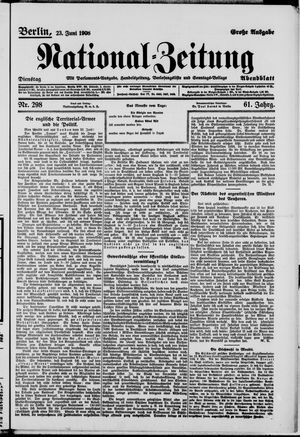 Nationalzeitung vom 23.06.1908