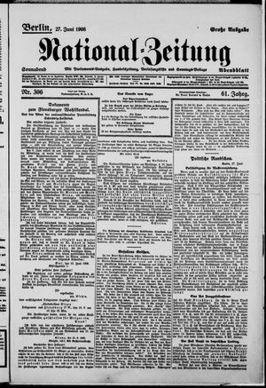 National-Zeitung vom 27.06.1908