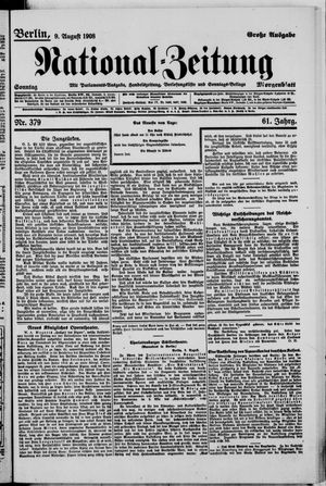 National-Zeitung on Aug 9, 1908