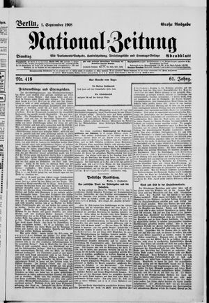 National-Zeitung vom 01.09.1908