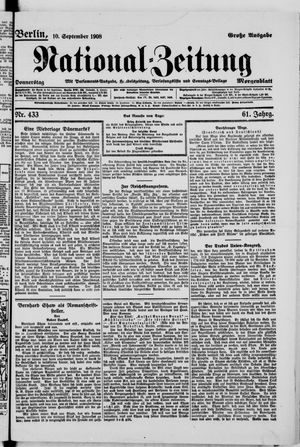 Nationalzeitung vom 10.09.1908