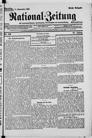 National-Zeitung vom 11.09.1908