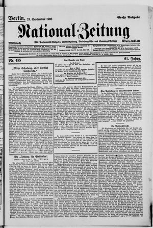 National-Zeitung vom 23.09.1908