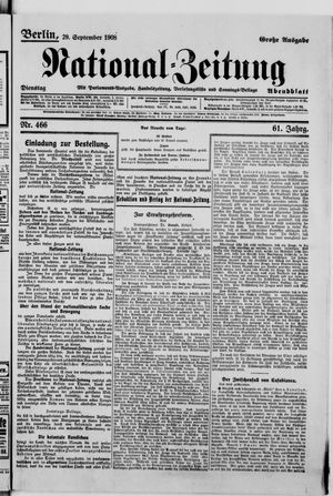 National-Zeitung vom 29.09.1908