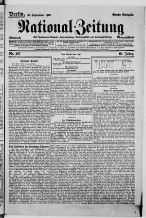 National-Zeitung vom 30.09.1908