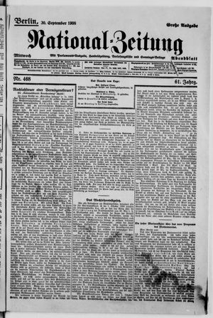 National-Zeitung vom 30.09.1908