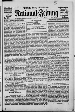 Nationalzeitung vom 09.11.1908