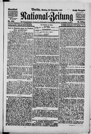 Nationalzeitung on Nov 20, 1908