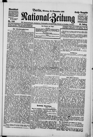 National-Zeitung vom 23.11.1908