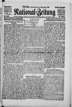 Nationalzeitung vom 26.11.1908
