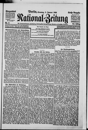 Nationalzeitung vom 03.01.1909