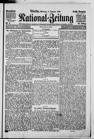 Nationalzeitung vom 04.01.1909
