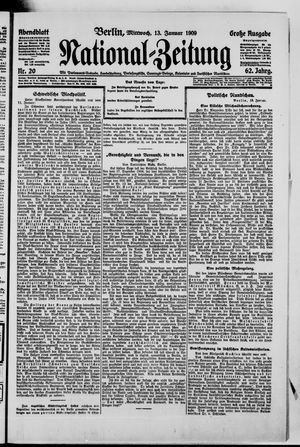 Nationalzeitung vom 13.01.1909