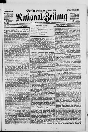 Nationalzeitung vom 18.01.1909